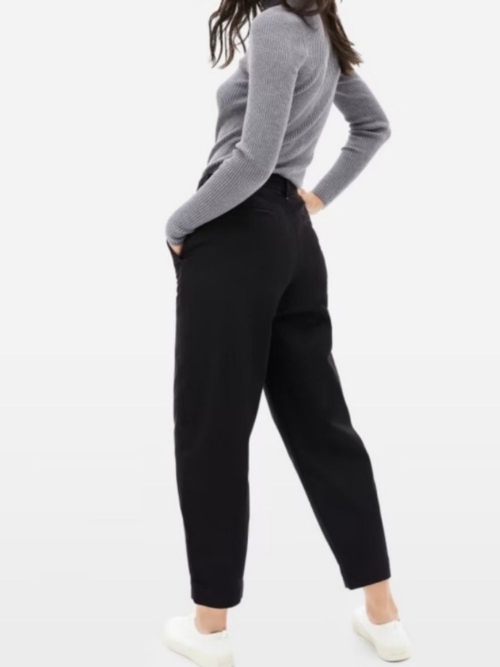 Everlane Curved Canvas Pant Sz 2 Black Cotton Minimalist Neutral Capsule Classic - Picture 4 of 13